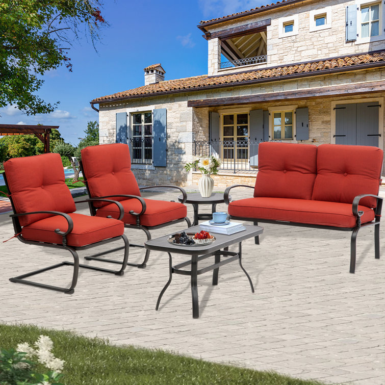 Red outdoor best sale patio set